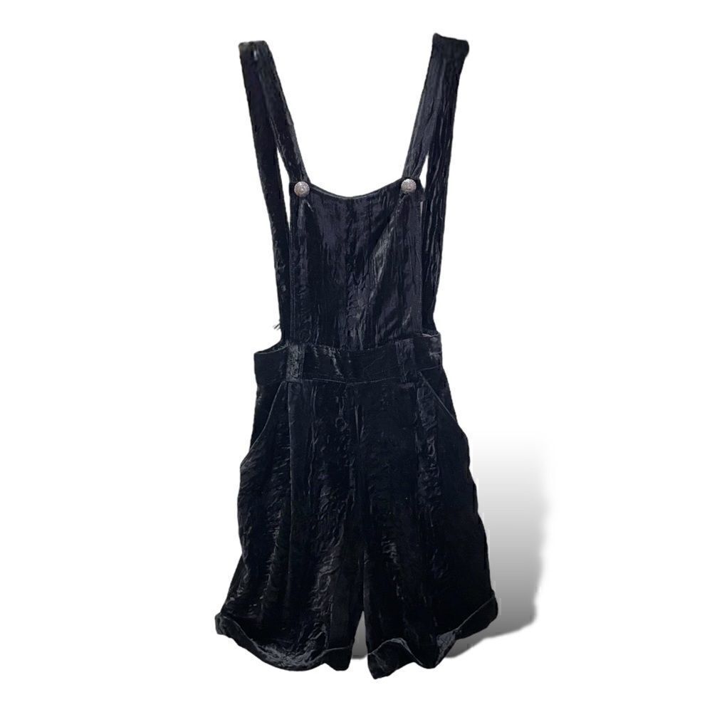 90”s RARE Vintage VERSUS by Gianni Versace Crushed Velvet Overalls |Size: 28/42|